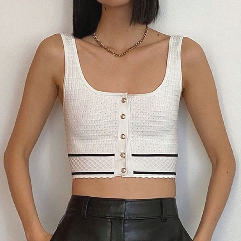 Aritzia Babaton Sculpt Knit Button Tank